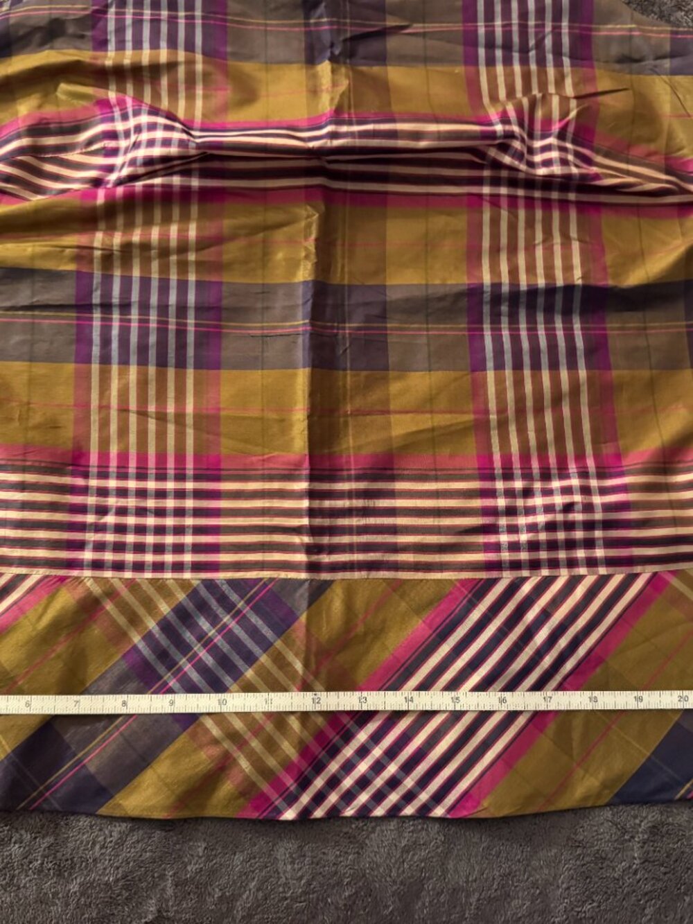 Max Mara / Marina Rinaldi Silk Plaid Top, Size 16W - Picture 5 of 11